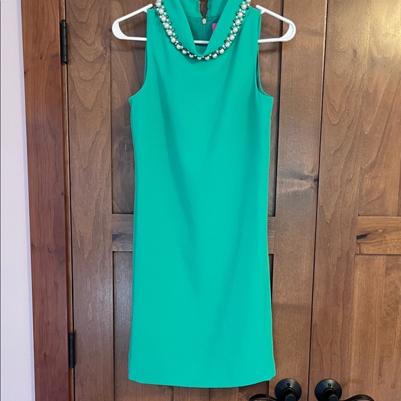 Lilly Pulitzer Dresses & Skirts - Lilly Pulitzer Turquoise Sleeveless Dress with Pearl Accents